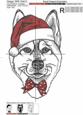 Christmas Husky dog - 4 sizes