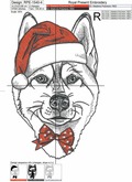 Christmas Husky dog - 4 sizes