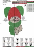 Machine Embroidery Design Christmas Piggy - 4 sizes