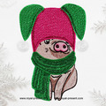 Machine Embroidery Design Christmas Piggy - 4 sizes