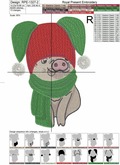 Machine Embroidery Design Christmas Piggy - 4 sizes