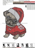 Christmas Puppy Pug - 4 sizes