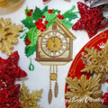 Machine Embroidery Design Christmas clock - 2 sizes