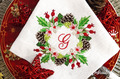 Machine Embroidery Design Christmas floral wreath - 3 sizes