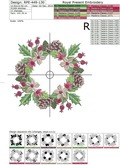 Machine Embroidery Design Christmas floral wreath - 3 sizes