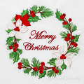Christmas wreath poinsettias machine embroidery design
