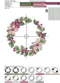 Christmas wreath poinsettias machine embroidery design