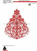 Ornate Christmas tree Machine Embroidery Design - 6 sizes