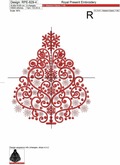 Ornate Christmas tree Machine Embroidery Design - 6 sizes