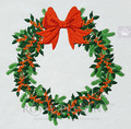 Machine Embroidery Design Christmas wreath with berry - 5 sizes