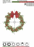 Machine Embroidery Design Christmas wreath with berry - 5 sizes