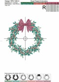 Machine Embroidery Design Christmas wreath with berry - 5 sizes