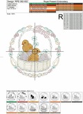 Machine Embroidery Design Circular Chickens