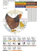Circular Hen аnd chicken Machine Embroidery Design - 4 sizes