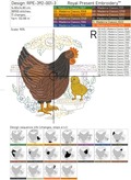Circular Hen аnd chicken Machine Embroidery Design - 4 sizes