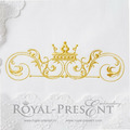 Classic ornament with crown Machine Embroidery Design - 4 sizes
