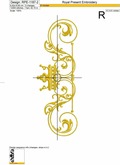 Classic ornament with crown Machine Embroidery Design - 4 sizes