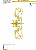 Classic ornament with crown Machine Embroidery Design - 4 sizes