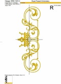 Classic ornament with crown Machine Embroidery Design - 4 sizes