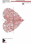 Machine Embroidery Design Computer heart - 5 sizes