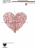 Machine Embroidery Design Computer heart - 5 sizes