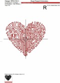 Machine Embroidery Design Computer heart - 5 sizes