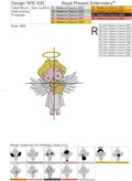 Cute Christmas Angel with Star Machine Embroidery Design - 3 sizes