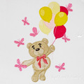 Cute Bear with air balloons Machine Embroidery Design