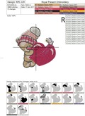 Machine Embroidery Design Cute Cartoon Teddy bear