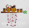 Machine Embroidery Design Cute Family Owls