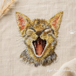 Yawning Kitten in Pocket Machine Embroidery Design
