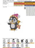 Winter Penguin with bell Machine Embroidery Design