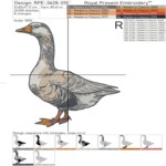 Goose with forget-me-nots set - 4 sizes