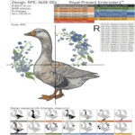 Goose with forget-me-nots set - 4 sizes