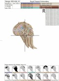 Machine Embroidery Design Decorative angel wing - 4 sizes