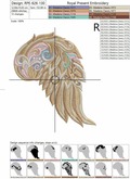 Machine Embroidery Design Decorative angel wing - 4 sizes