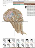 Machine Embroidery Design Decorative angel wing - 4 sizes