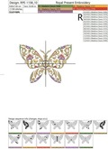 Floral Butterfly Machine Embroidery Design - 3 sizes