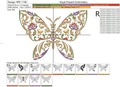 Floral Butterfly Machine Embroidery Design - 3 sizes