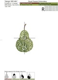 Machine Embroidery Design Decorative ornamental pear - 2 sizes