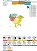Machine Embroidery Design Easter Chicken with forget-me-nots