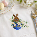 Easter bunny in an egg with snowdrops machine embroidery design - 3 sizes