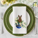 Easter bunny in an egg with snowdrops machine embroidery design - 3 sizes