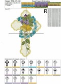 Machine Embroidery Design Easter Religious Cross with Flowers - 3 sizes