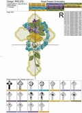 Machine Embroidery Design Easter Religious Cross with Flowers - 3 sizes