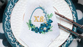 Machine Embroidery Design Easter blank monogram with spring flowers - 2 sizes