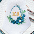 Machine Embroidery Design Easter blank monogram with spring flowers - 2 sizes