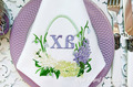 Easter egg Blank Monogram with lilac and snowdrops Machine Embroidery Design