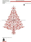 Elegant Christmas Tree Machine Embroidery Design - 3 sizes