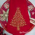 Elegant Christmas Tree Machine Embroidery Design - 3 sizes